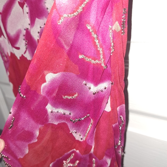 Lexus Bright Magenta Long Party With Shawl Dress Size 10 - Picture 6 of 7